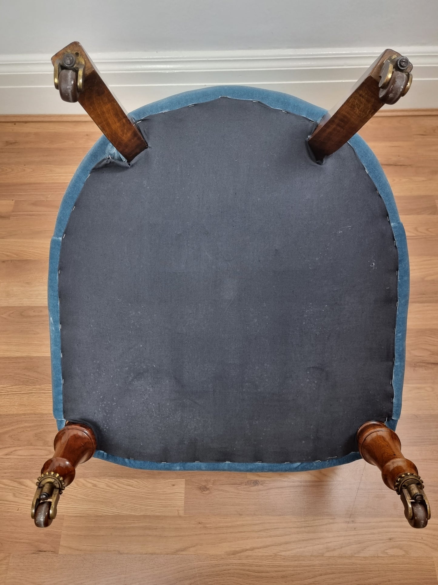 Holland & Sons Antique Victorian Slipper Chair Original Castors Library Reading