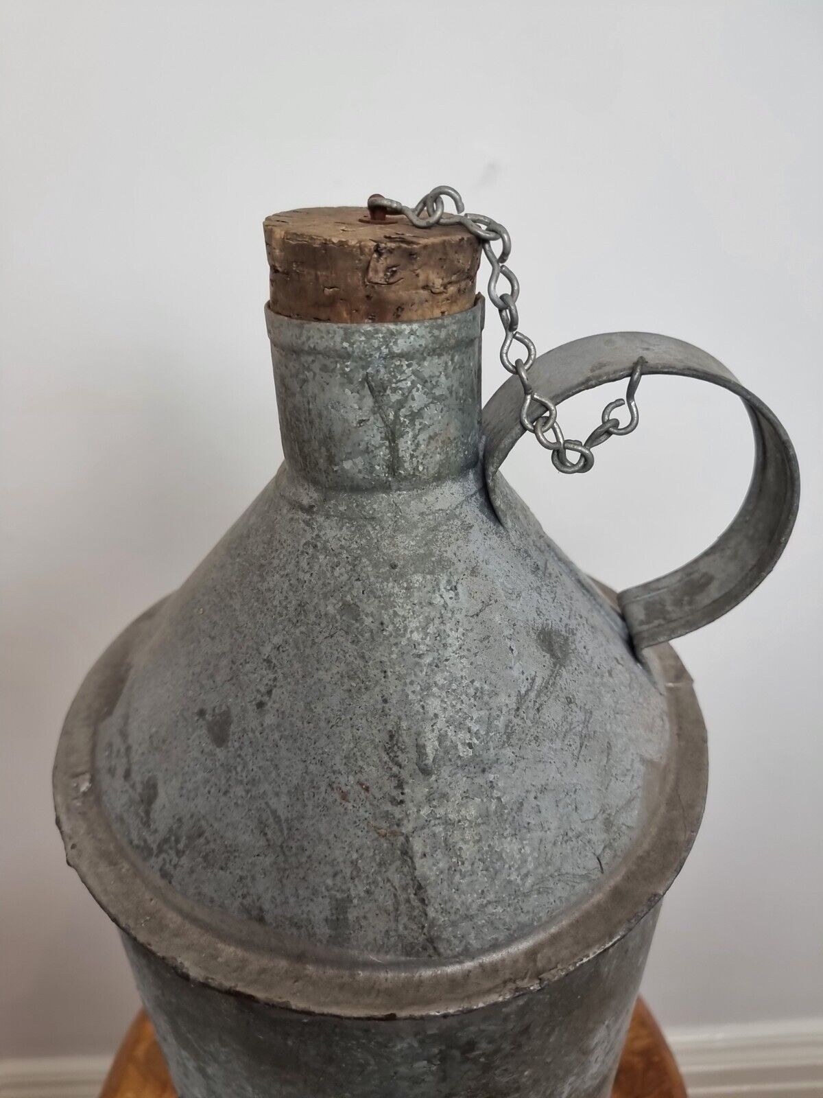Vintage petrol fuel oil can galvanised with cork top